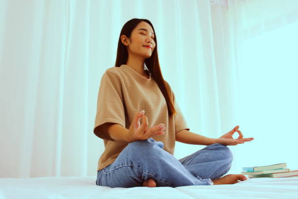 istock Asian woman with meditation 1262345339