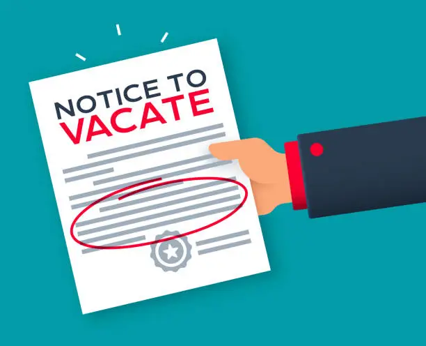 Vector illustration of Eviction Notice to Vacate Notice Warning