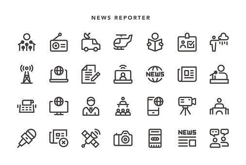 News Reporter Icons - Vector EPS 10 File, Pixel Perfect 28 Icons.