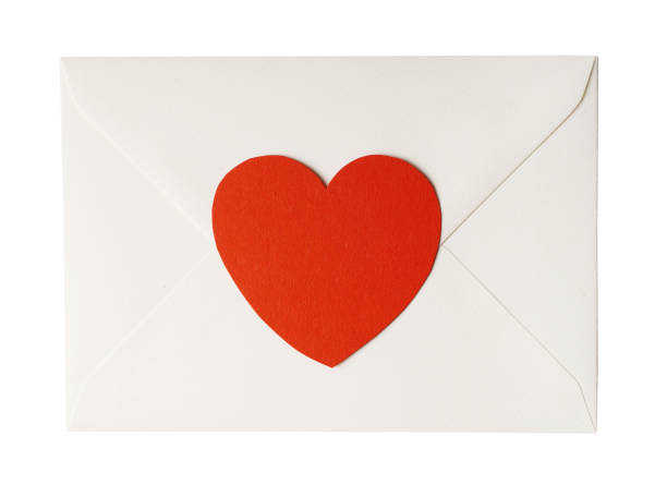 istock Postal envelope with heart isolated on white. 1262349287