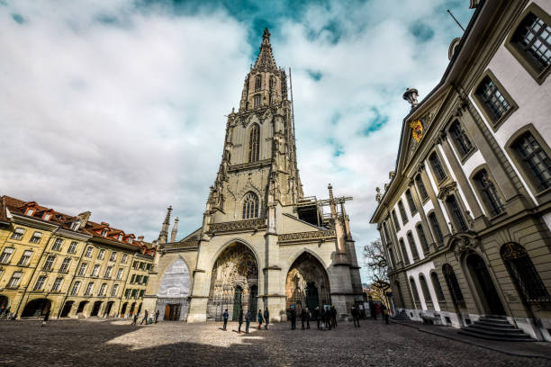 istock Front View Of Beautiful Bern Minster Cathedral 1262352877