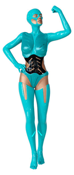 istock 3D illustration female robot white 1262354077