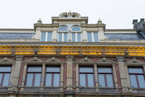 istock Close-up on heritage buildings with gable rooftops in Amsterdam, Netherlands. 1262354302