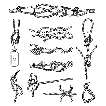 Rope Knots Doodle Set.