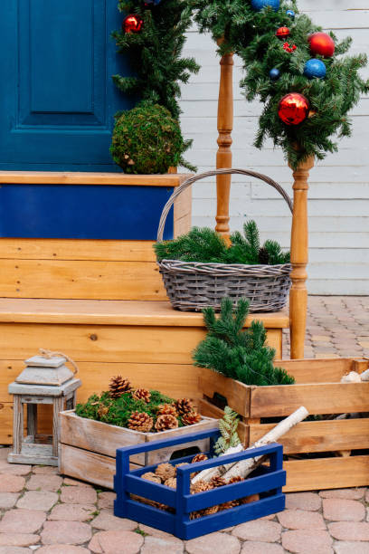 istock Christmas decor of the front door. 1262356789