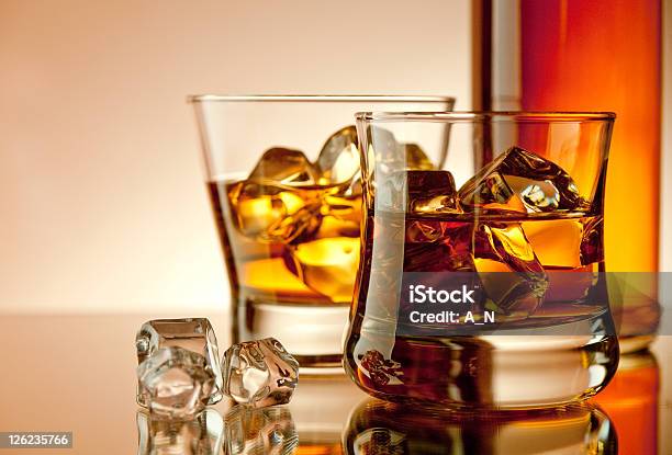 Whiskey On The Rocks Stock Photo - Download Image Now - Alcohol - Drink, Amber, Backgrounds