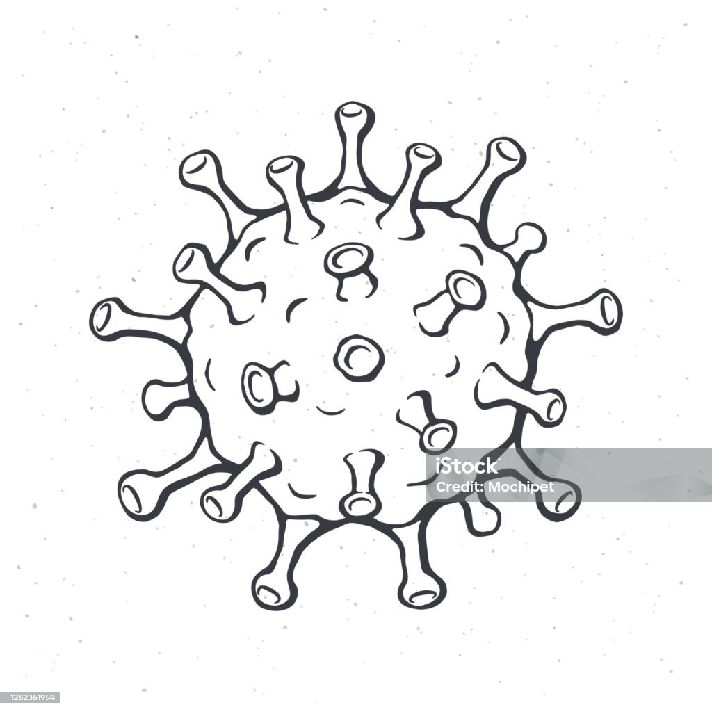 Tế Bào Coronavirus Đường Nét Hình Minh Họa Vector Virus Gây Bệnh ...