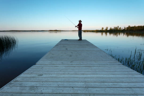 parque provincial whiteshell jessica lake pesca manitoba canadá - canada landscape manitoba lake - fotografias e filmes do acervo