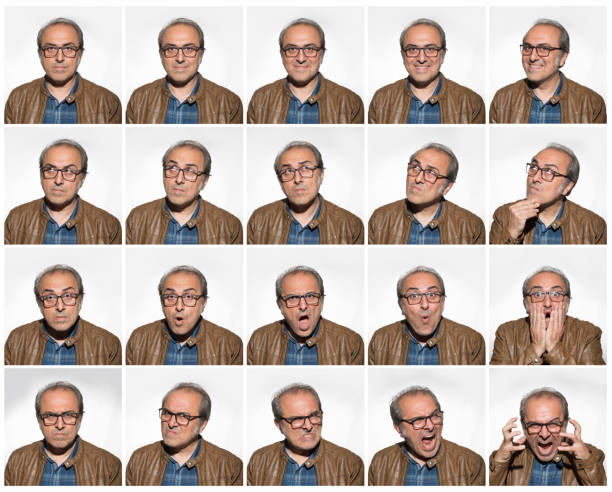 man making facial expressions - humor asking nerd men imagens e fotografias de stock