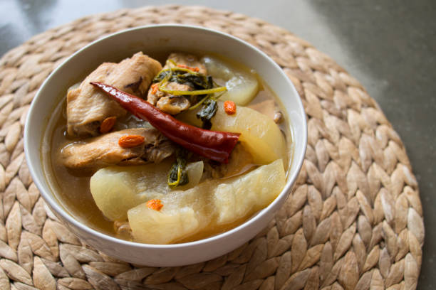 istock Chicken soup with winter melon Thai style 1262375009