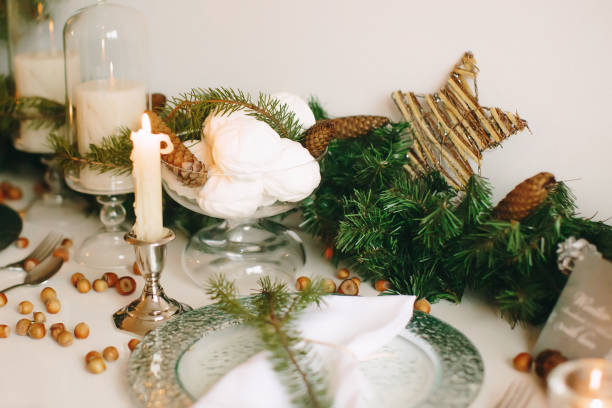istock Festive table setting for Christmas and New Year. Soft focus. 1262376563
