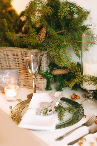 istock Festive table setting for Christmas and New Year. Soft focus. 1262376598