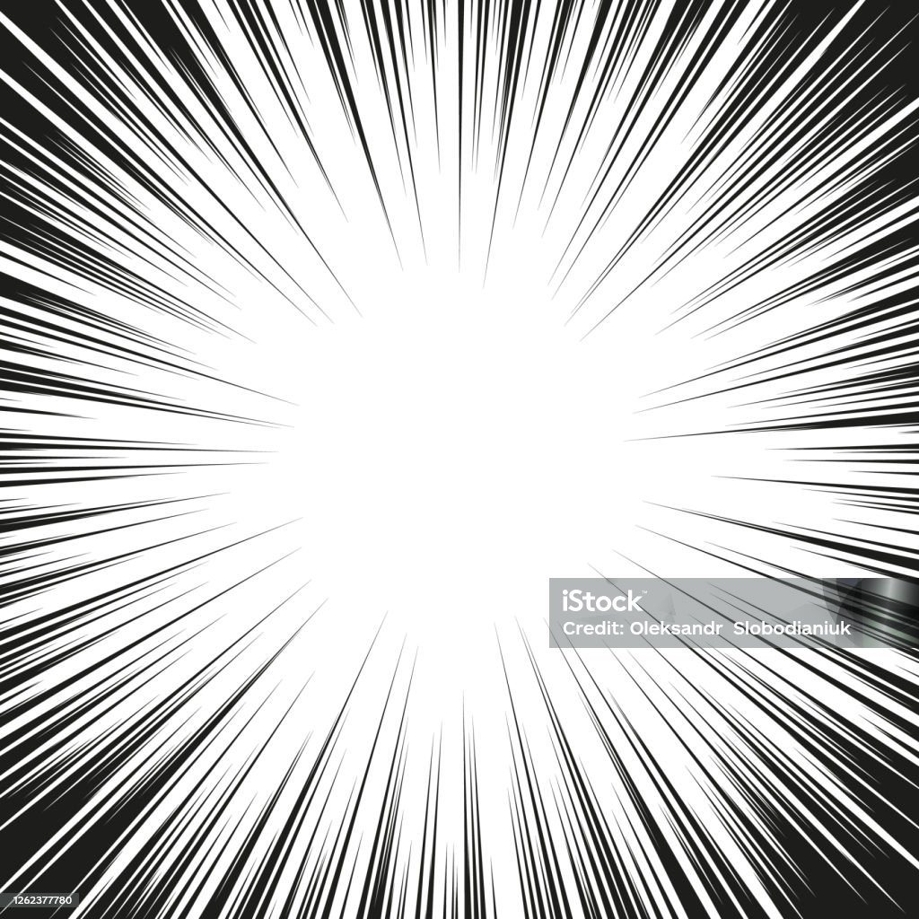 Comic Book Black And White Radial Lines Background Manga Speed  Framesuperhero Action Explosion Vector Illustration Square Stamp Stock  Illustration - Download Image Now - iStock