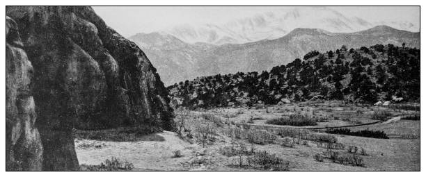 istock Antique black and white photo: Colorado scenics 1262378401