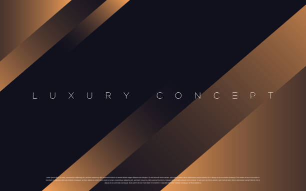 Black premium background with luxury dark golden geometric elements. Rich background for poster, banner, flyer, presentation, web design etc. Vector EPS brown stock illustrations