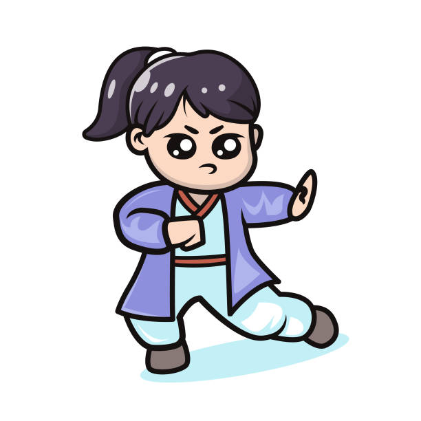 Cute Knight Kung Fu Girl Mascot Design Illustration Stock Illustration -  Download Image Now - iStock