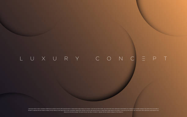 Black premium background with luxury dark golden geometric elements. Rich background for poster, banner, flyer, presentation, web design etc. Vector EPS brown stock illustrations