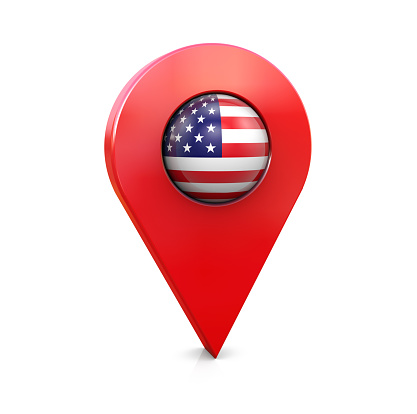 American Flag Map Pin Icon