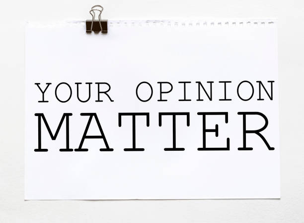 istock white paper with text Your Opinion Matter on a white background with stationery 1262390455