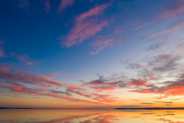 istock Beautiful sunset over the lake 1262392560