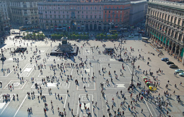 istock Piazza Del Duomo from Above in Milan, Italy 1262395037