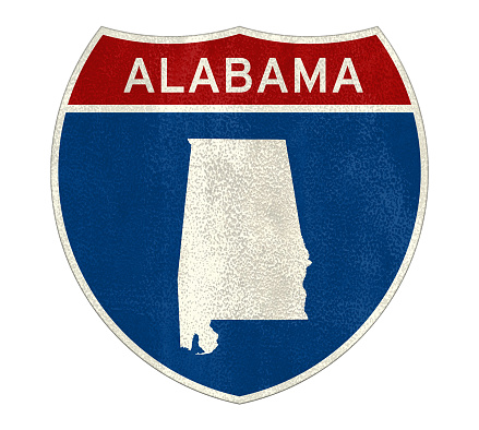 Alabama Interstate road sign map