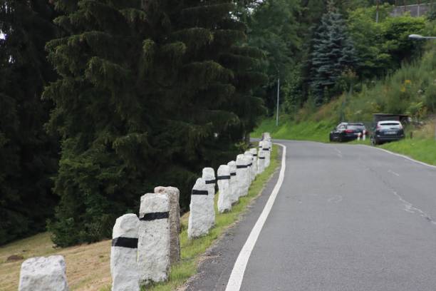 Vintage stone road bollard