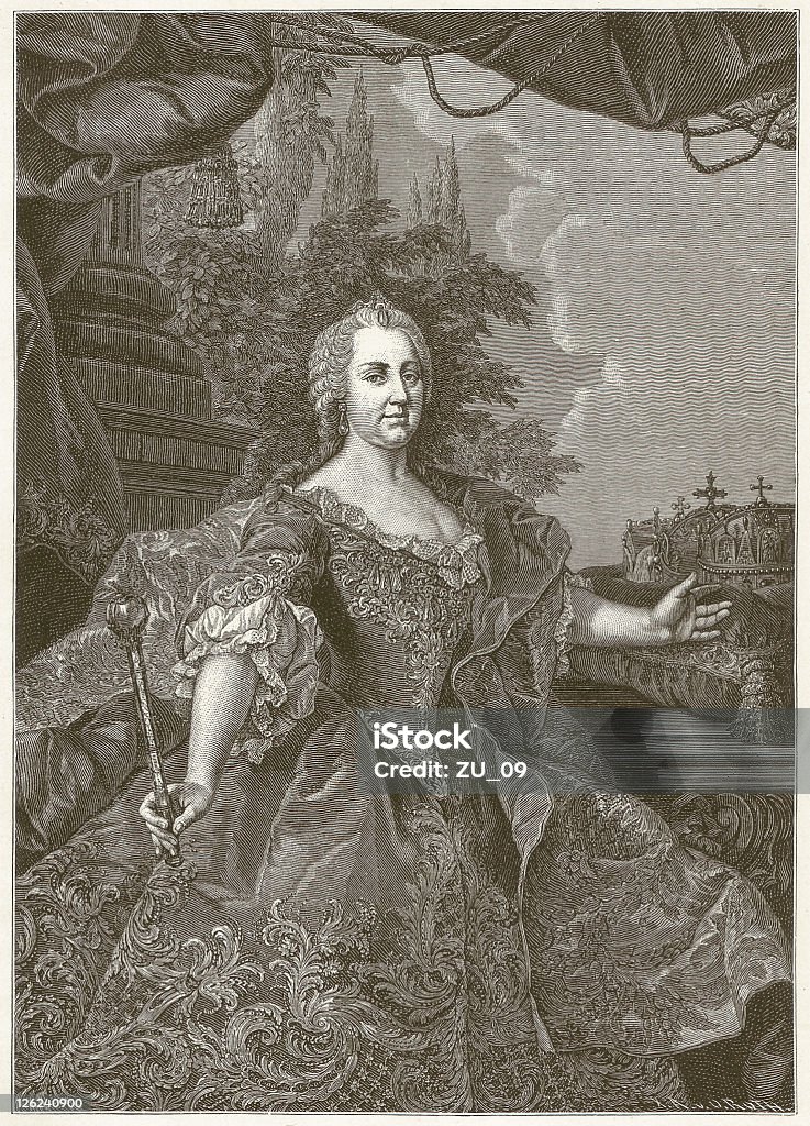 Maria Theresa (1717-1780), Austrian queen, wood engraving, published 1881 Maria Theresa of Austria (1717 - 1780) was a princess from the House of Habsburg. She was the wife of Francis I Stephen (1708 - 1765), Holy Roman-German Emperor. The reigning Archduchess of Austria and Queen, among others of Hungary (with Croatia) and Bohemia (1735-1802), was one of the most influential monarchs of the era of the enlightened absolutism. Wood engraving after a painting by Martin van Meytens (the Younger, 1695 - 1770) Dutch-Swedish painter, published in 1881.

[url=http://deutsch.istockphoto.com/search/lightbox/12347222#16dfb25a][img]http://www.bilder-hochladen.net/files/jlxo-9-45c4.jpg[/img][/url] Austria stock illustration