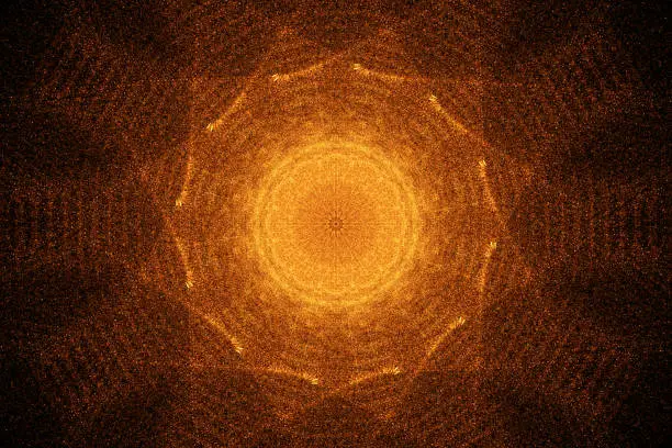 Photo of Mandala or sun style image digitally designed and highly detailed sand pattern. Stock photo background.