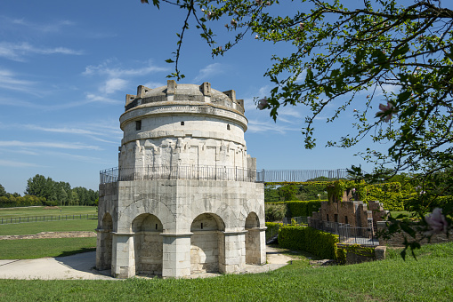 External view of the Mausoleum of Theodoric in Ravenna, Italy