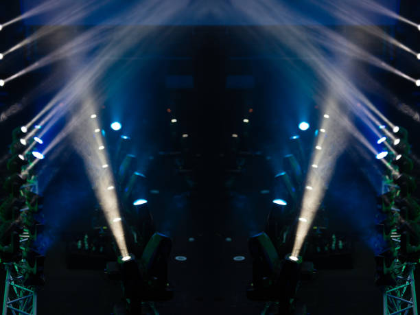 istock Abstract texture background for design. Stage light and smoke on stage, lighting and spotlights. 1262417884