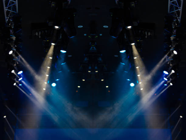 istock Abstract texture background for design. Stage light and smoke on stage, lighting and spotlights. 1262417986
