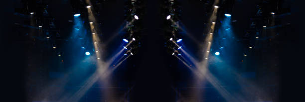 istock Abstract texture background for design. Stage light and smoke on stage, lighting and spotlights. 1262417995