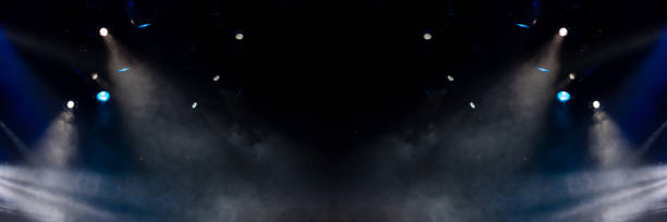 istock Abstract texture background for design. Stage light and smoke on stage, lighting and spotlights. 1262418545