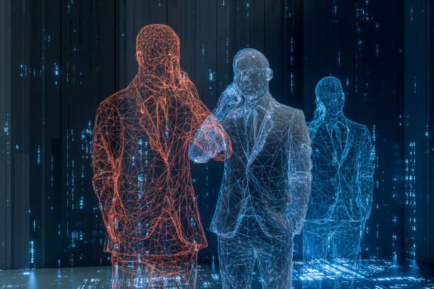 istock Abstract businessmen on the phone 1262418674
