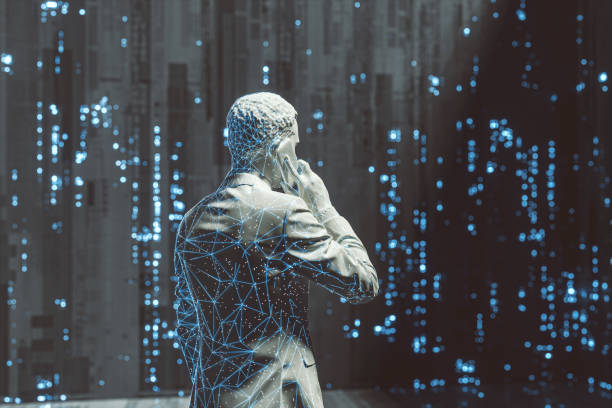 istock Abstract businessman on the phone 1262418697