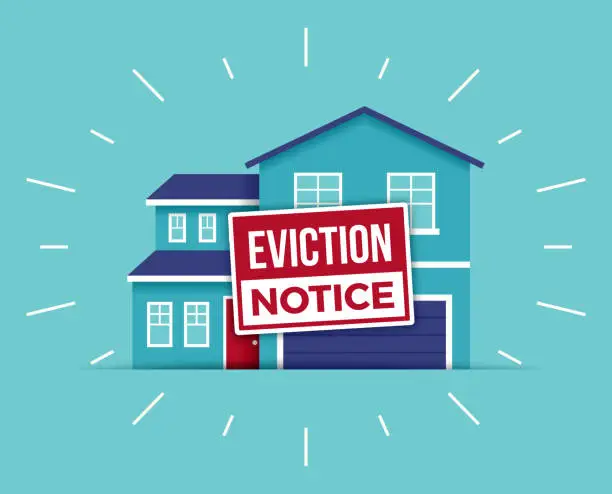 Vector illustration of Eviction Notice Foreclosure Home