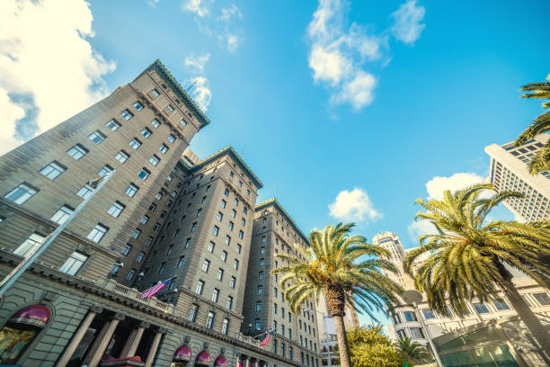 Sun shining over Union Square in San Francisco