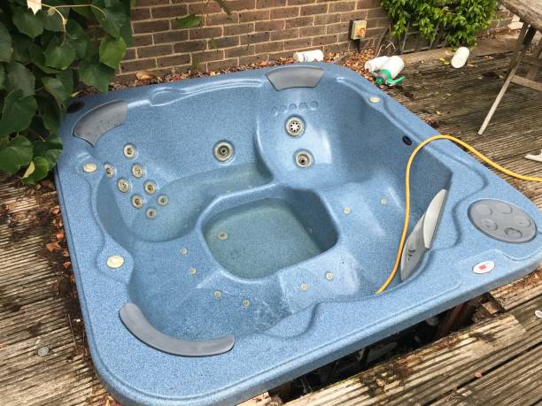 istock Hot tub cleaned and ready for relaxing in during summer and winter 1262428229