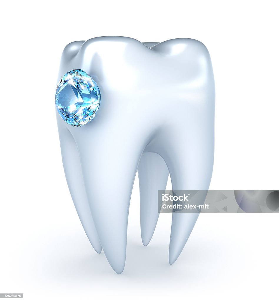 Зуб с голубой Алмаз - Стоковые фото Алмаз роялти-фри