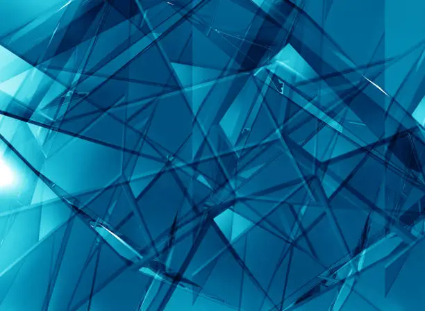 Photo of Abstract polygonal blue background