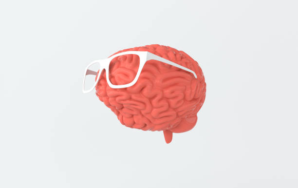 istock 3d brain in sunglasses rendering illustration template background. The concept of intelligence, brainstorm, creative idea, human mind, artificial intelligence. 1262433836