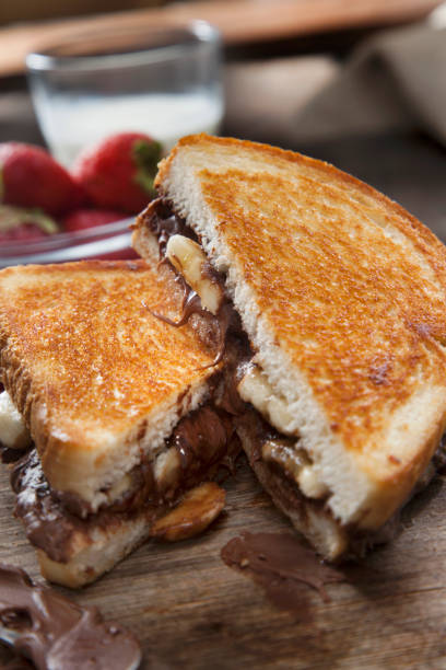 istock Grilled Banana and Chocolate Hazelnut spread Sandwich 1262449908