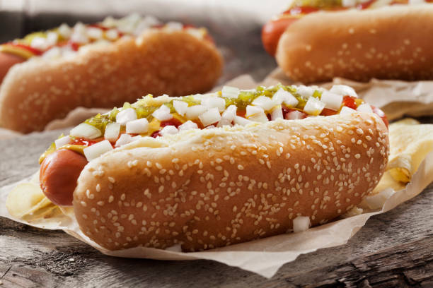 istock The Classic Ballpark Hotdog with Potato Chips 1262451231