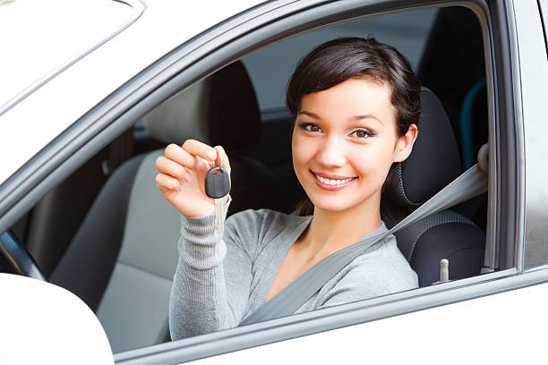 istock Pretty girl in a car 126247967