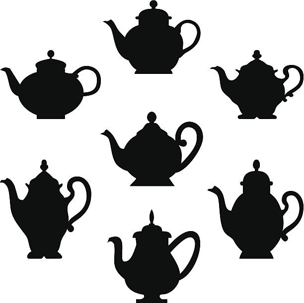 Juego de teapots - ilustración de arte vectorial
