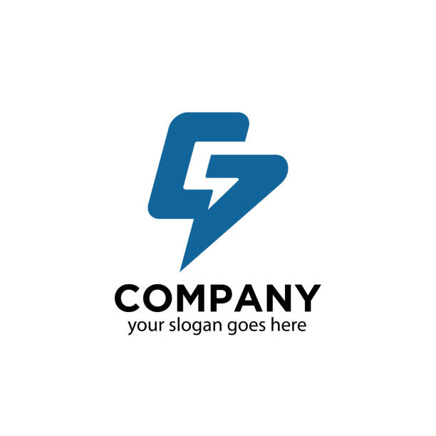 G Storm illustration vector graphic ofthe letter G which forms a lightning sign isolated in white background perfect for electrical industry or start-up the letter g stock illustrations