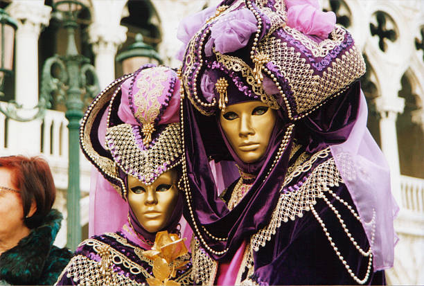 venice carnival mask on white background