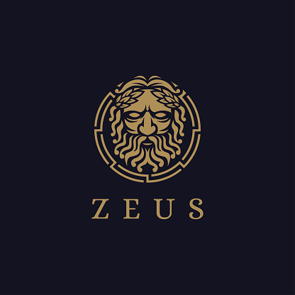 Zeus God illustration vector on dark background, Lopiter vector, jupiter vector