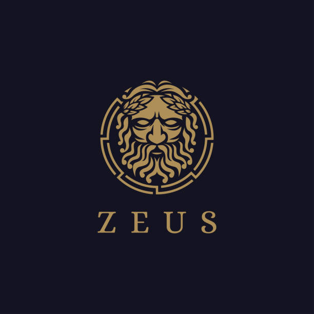 Zeus God vector illustration vector, jupiter vector Zeus God illustration vector on dark background, Lopiter vector, jupiter vector zeus stock illustrations